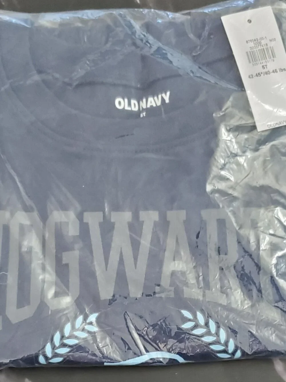 Old Navy Harry Potter's Hogwarts Unisex Graphic T-shirt Size 5T Blue NWT